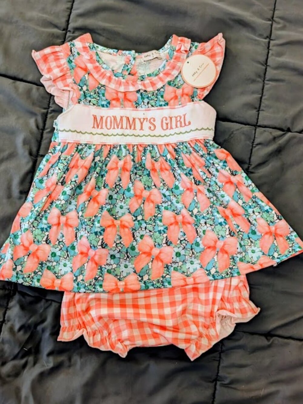 Abby & Evie Embroidered Mommy's Girl Set 3T